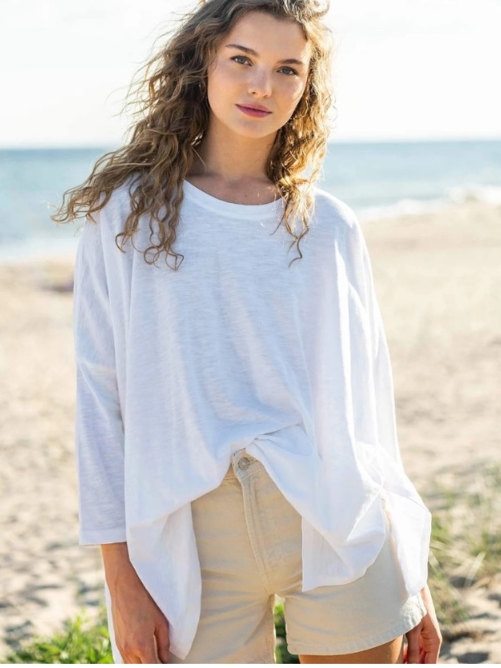 Mersea Catalina Tee, White, Cotton Blend, Boxy, Oversized, A Best Seller